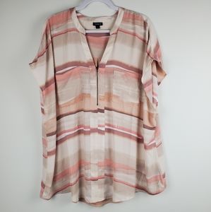 Torrid Pink Zip Front Blouse Size 3
